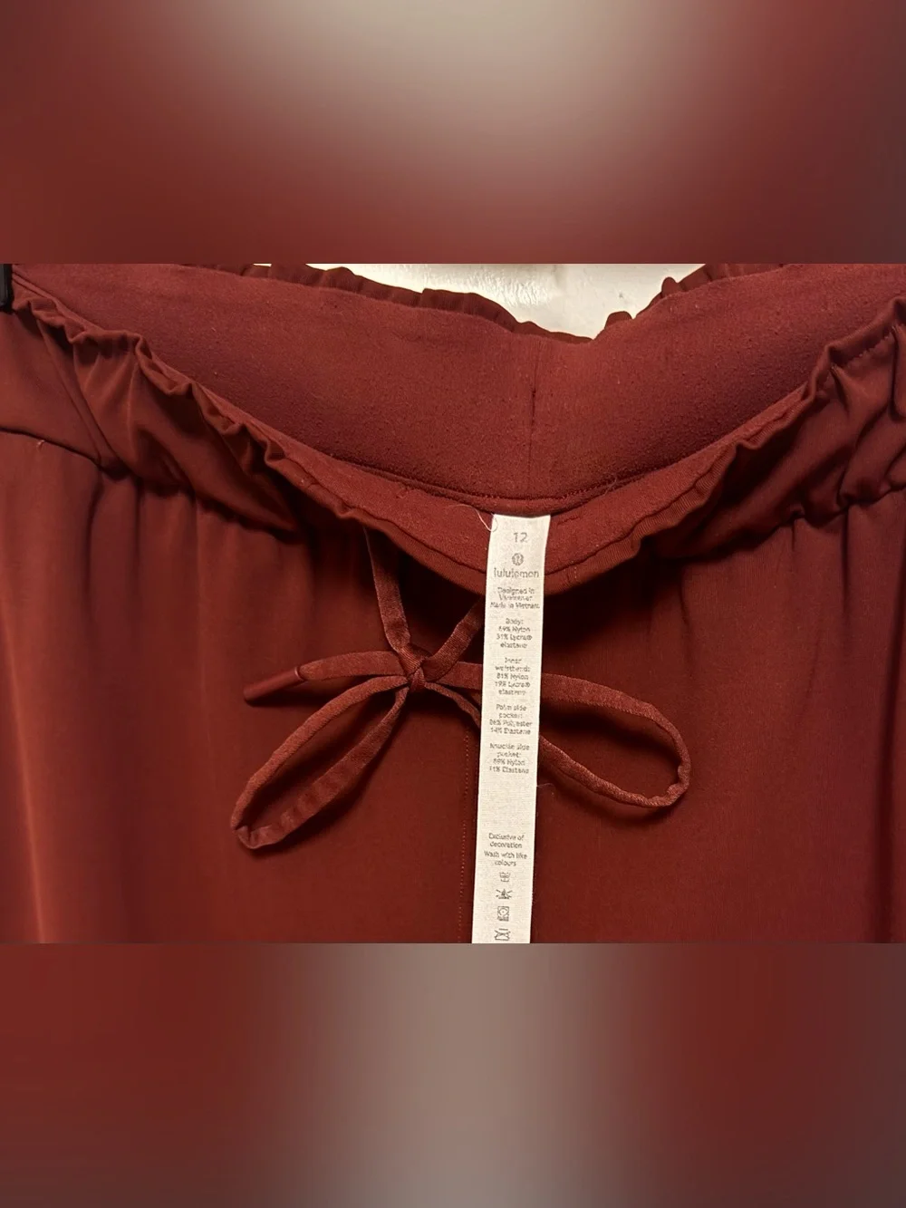 LULULEMON Stretch High-Rise Jogger  7/8 Length Women's Size 12 Burgundy Maroon